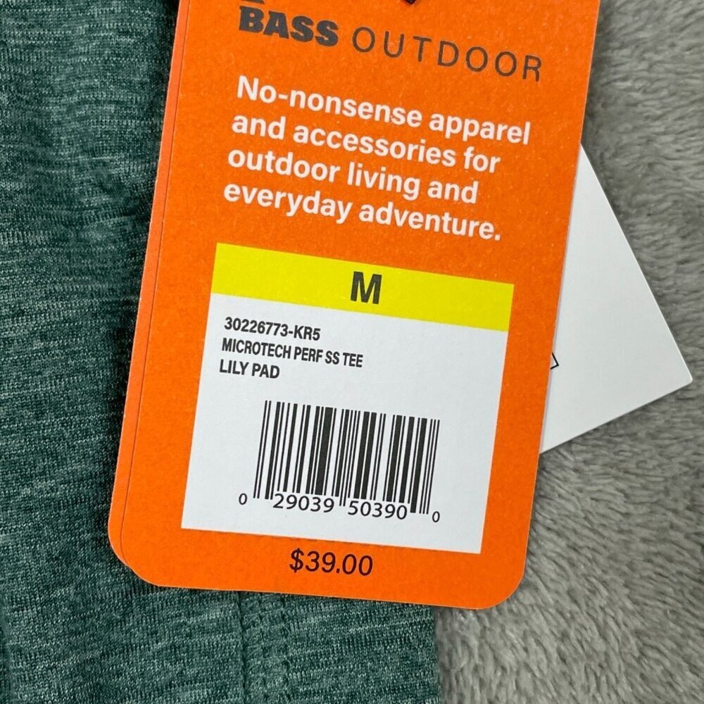 Bass Outdoor Microtech Perf SS Tee M Dry Flex Shield Green NWT 6273 - Picture 5 of 9